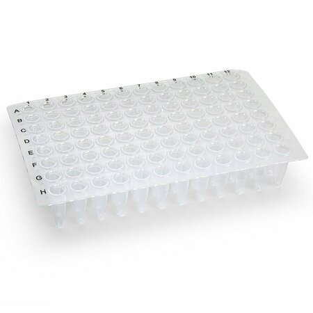 GLOBE SCIENTIFIC 0.2mL 96-Well PCR Plate, No Skirt, Cuttable Flat Top, Clear, 10PK PCR-NS-02-CUT